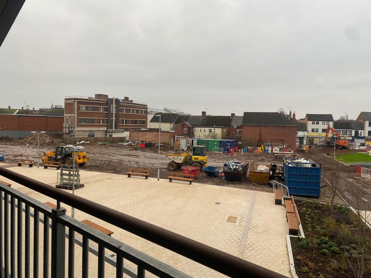 The area where the outdoor panel courts will be located on the Grayson Place development