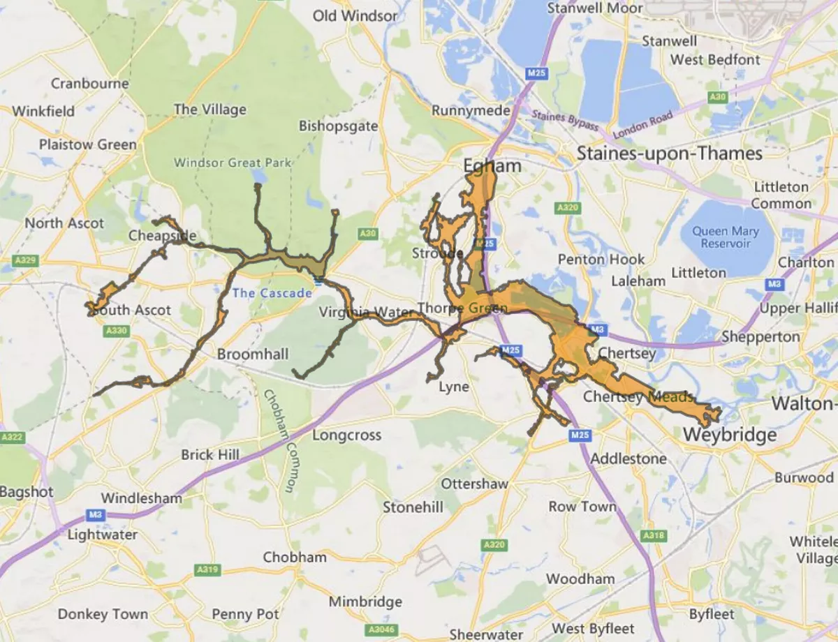 Environmental Agency has provided a map of the areas that could be affected by flooding 