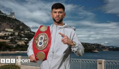 Joe Cordina with the IBF Super-Featherweight World Title in Monte Carlo