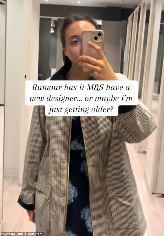 Influencer Felina Chiara (pictured) filmed herself in an M&S in London trying on new items of clothing