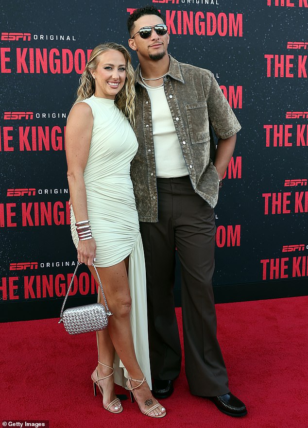 Brittany is pictured with her husband Patrick Mahomes in August