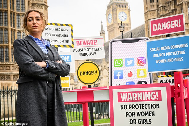 Love Island star Georgia Harrison (pictured) took her ex-boyfriend to court for uploading online sexual footage of her in 2023