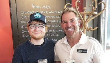 Australian spinner Shane Warne and British singer Ed Sheeran enjoyed a strong friendship