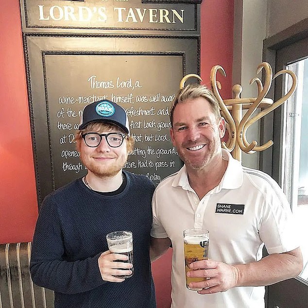 Australian spinner Shane Warne and British singer Ed Sheeran enjoyed a strong friendship