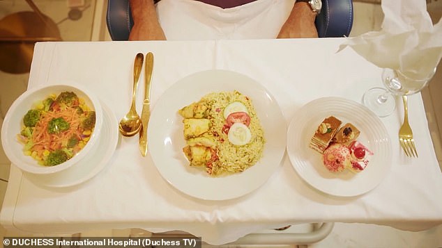 Patients at the hospital receive gourmet meals 24 hours a day that are fully catered to their taste