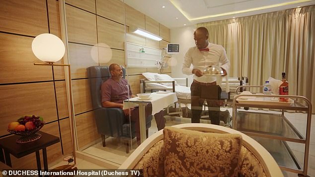 Anthony Joshua is being treated at the Duchess International Hospital (pictured above), which offers Duchess Royal Suites for VIP patients