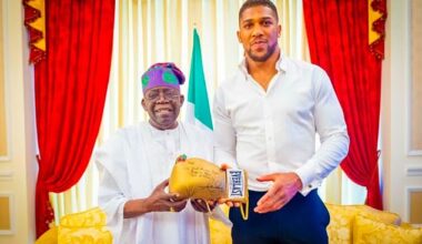 Almost 12 months ago Anthony Joshua was honoured at the home of Nigerian president Bola Ahmed Tinubu