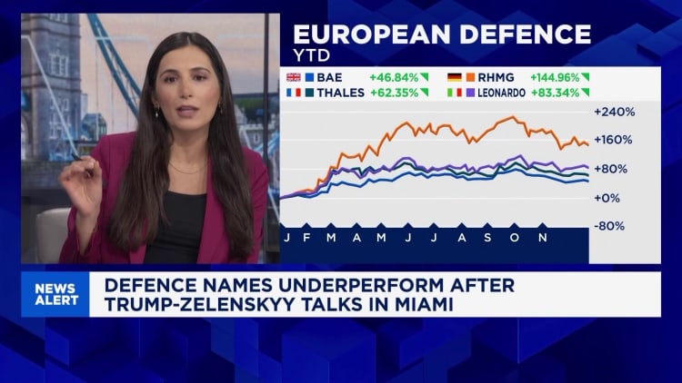 European defence stocks gain after Trump, Zelenskyy talks