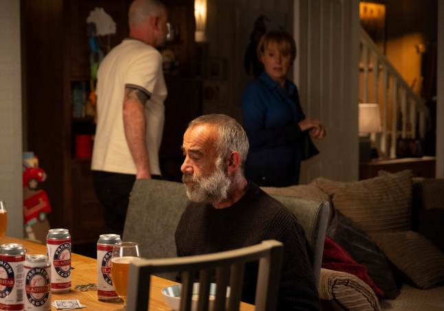 Sally and Tim leaving as Kevin remains at a poker table in Corrie