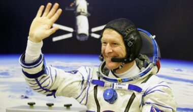 Tim Peake on the day of his launch to the ISS