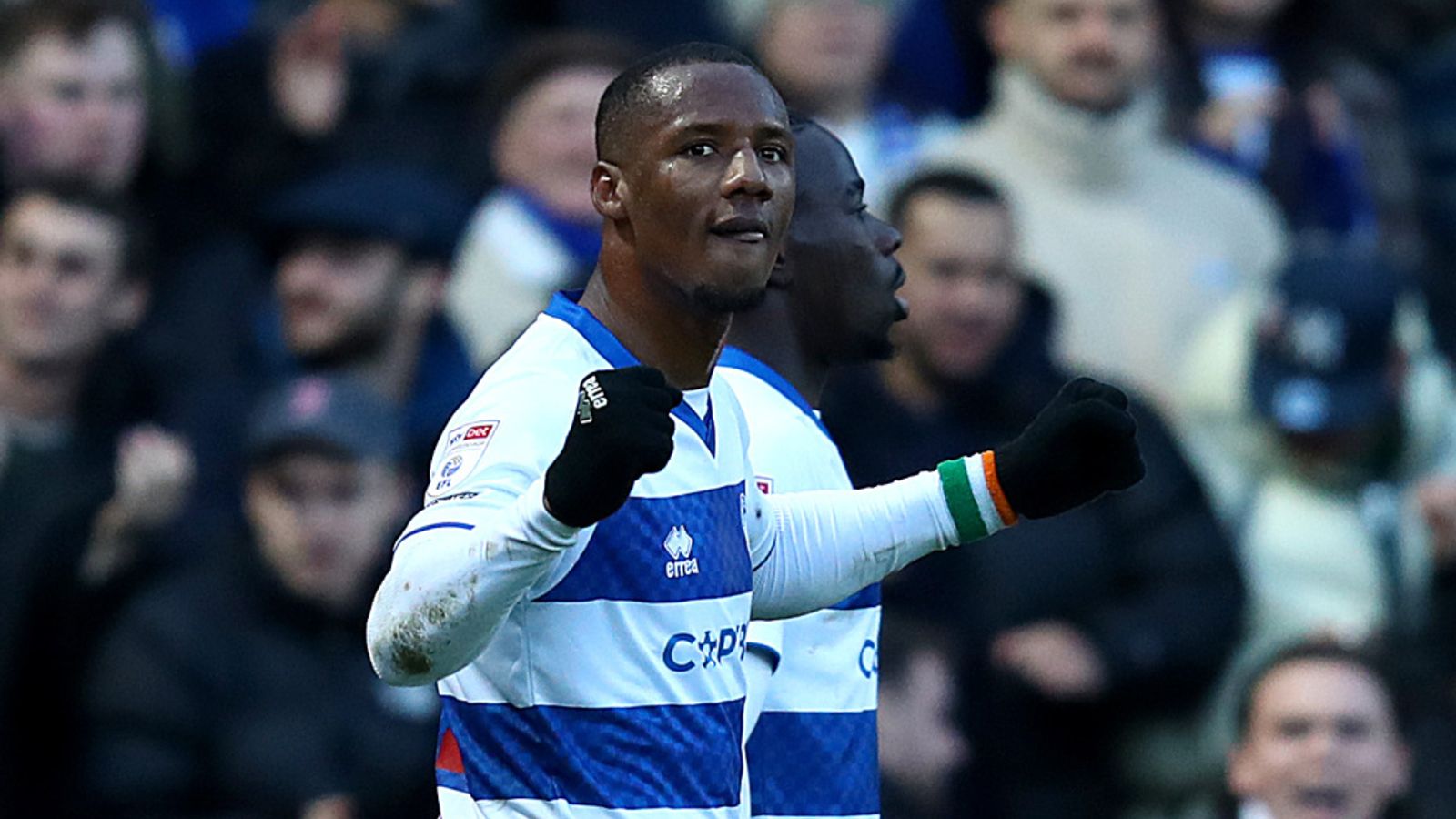 Richard Kone of Queens Park Rangers celebrates scoring his team's second goal
