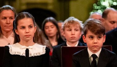 Prince Louis appears muted while siblings Prince George and Princess Charlotte join in with carols during service