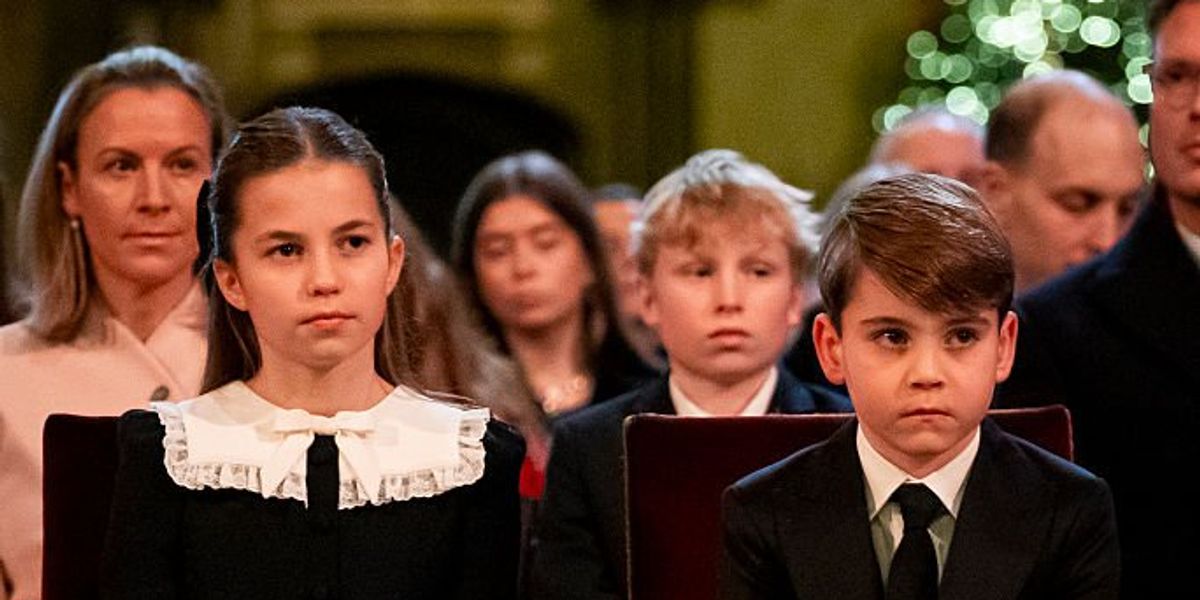 Prince Louis appears muted while siblings Prince George and Princess Charlotte join in with carols during service