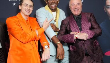 'I first got the script about a year ago,' confessed Daily Mail columnist Kevin O'Leary, 'then I forgot about it' (Pictured: O'Leary with Tyler, The Creator (center) and Timothee Chalamet at Marty Supreme premiere in New York City on December 16)
