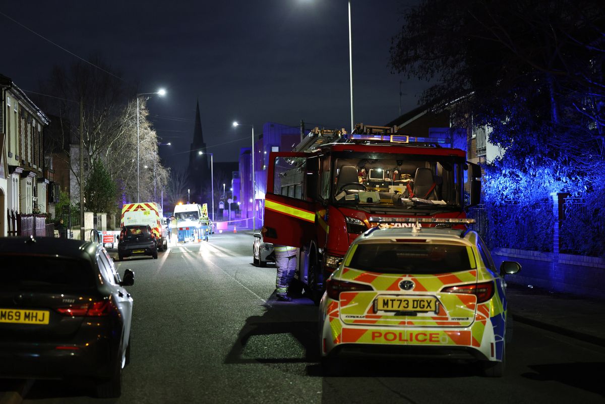 Mersey Fire and Rescue Service at the scene