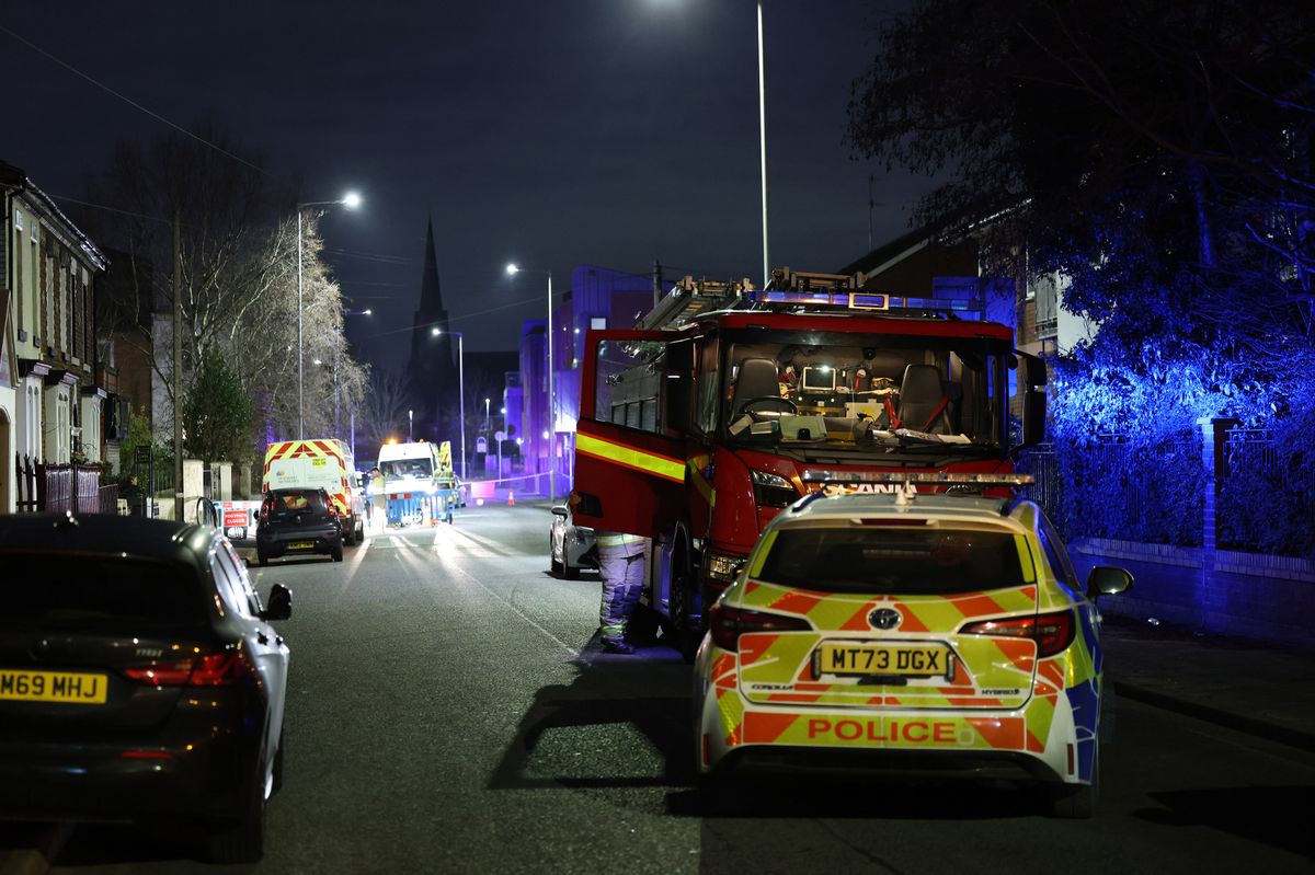 Mersey Fire and Rescue Service at the scene