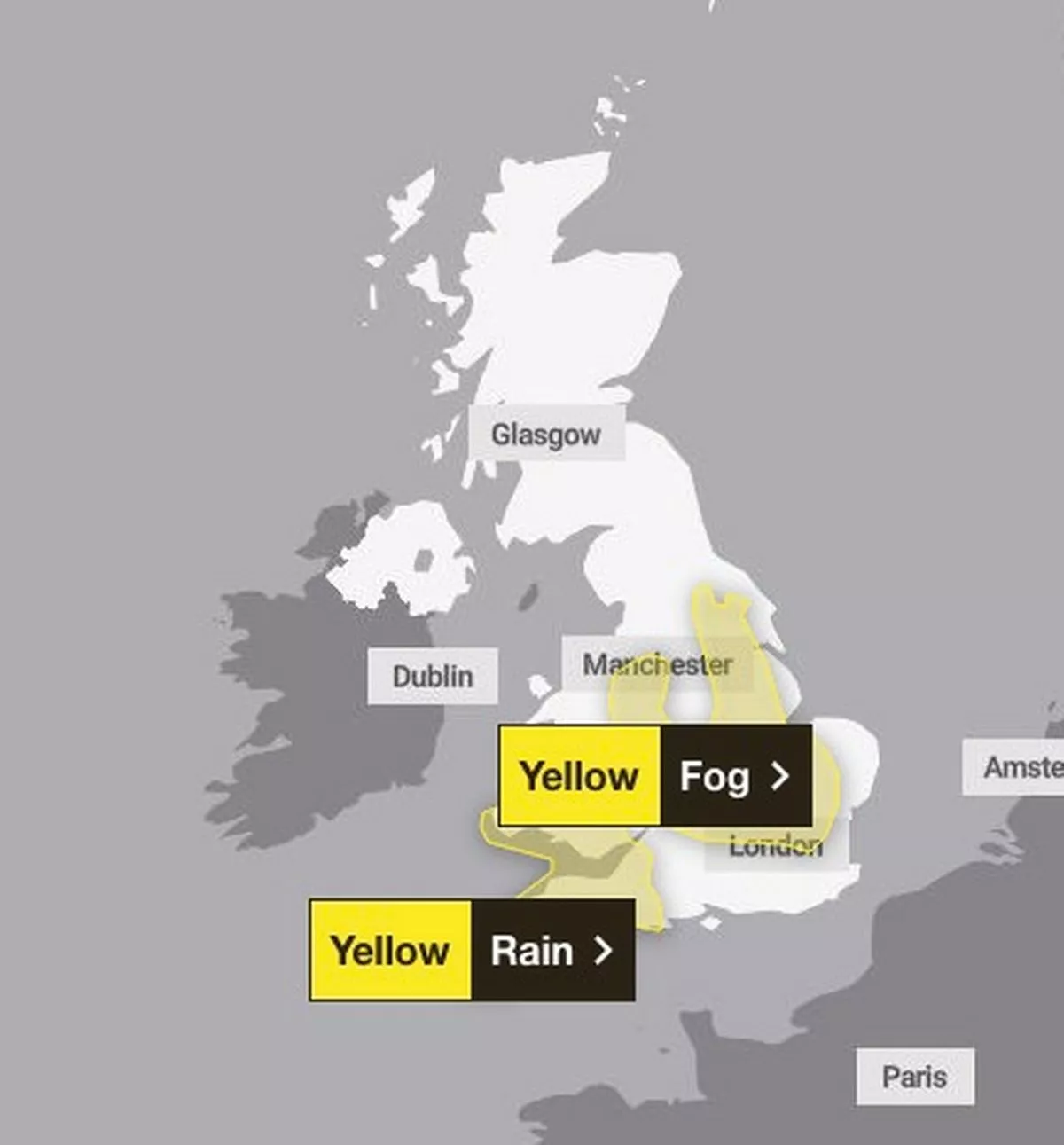 Weather warnings for Wednesday 17 December