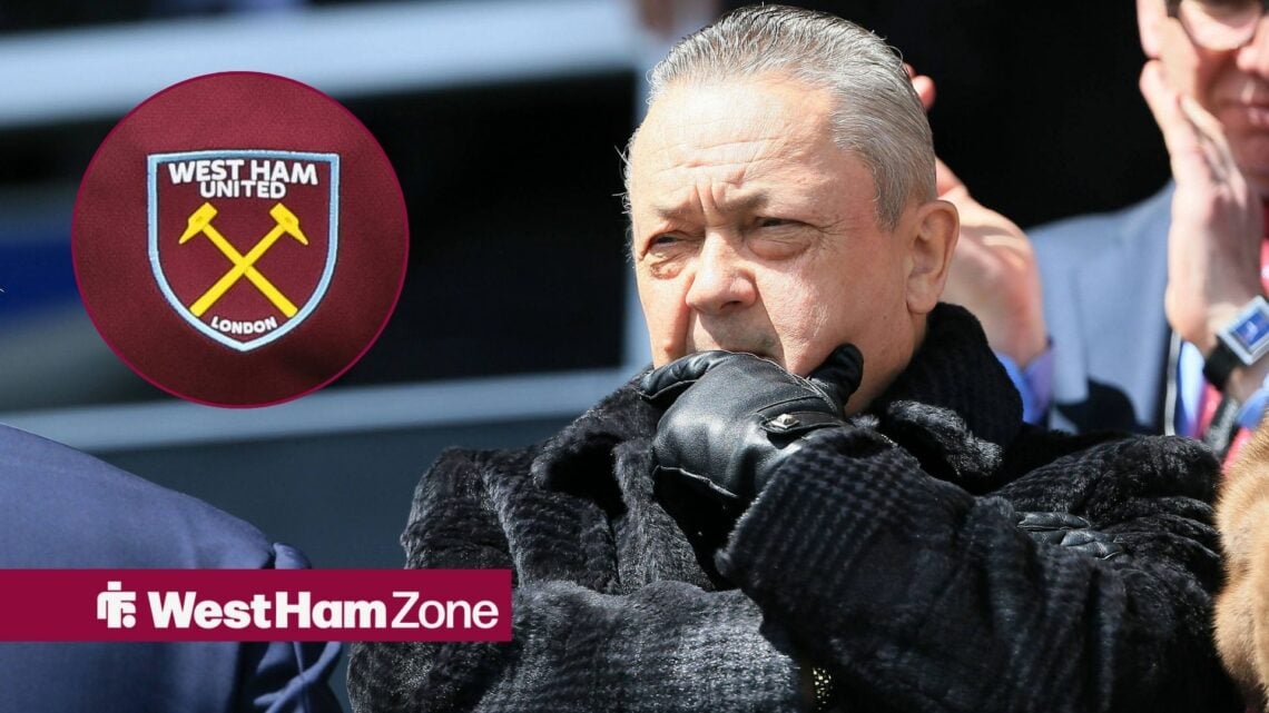 David Sullivan with West Ham badge in circular inset.