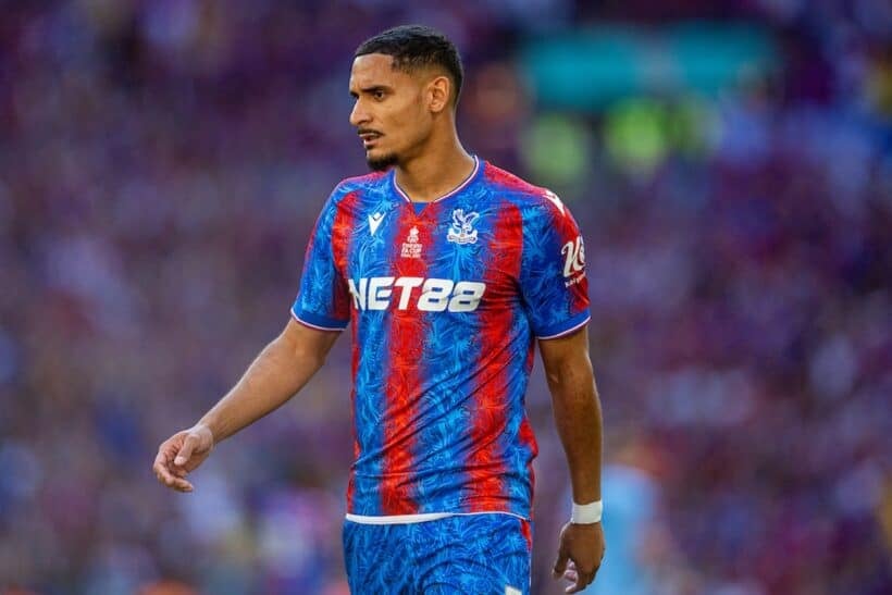 LONDON, ENGLAND - Saturday, May 17, 2025: Crystal Palace's Maxence Lacroix during the FA Cup Final between Crystal Palace FC and Manchester City FC at Wembley Stadium. Crystal Palace won 1-0. (Photo by Harry Murphy/Propaganda)