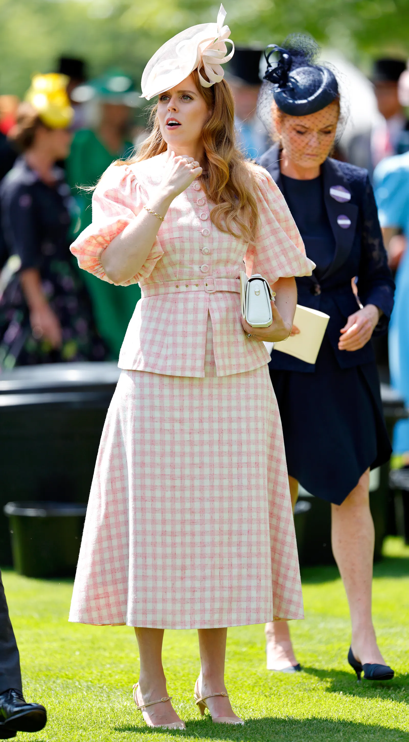 Image may contain Sarah Duchess of York Carlos Hyde Person Head Face Adult Child Accessories Bag and Handbag