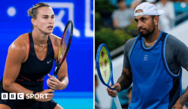 Split image of Aryna Sabalenka and Nick Kyrgios