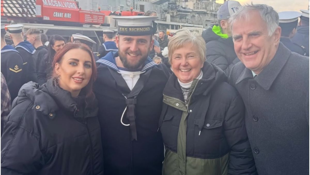 Abbie with her brother Martin and her parents Lynne and Robin