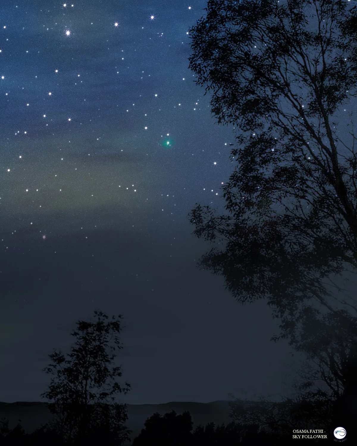 Image of comet 3I/ATLAS over Egypt's Black Desert, captured by Osama Fathi, 29 November 2025, 03:00 local time. Equipment: Nikon Z6 astro-modified camera, RedCat telescope lens
