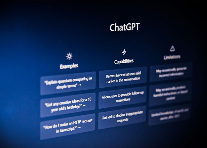 ChatGPT interface displaying capabilities and limitations, highlighting concerns from experts after teenager tragedy.