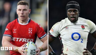England rugby league captain George Williams and England rugby union captain Maro Itoje