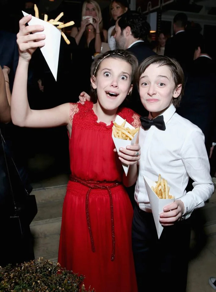 Phillip Faraone/Getty Images for The Weinstein Company/Netflix Millie Bobby Brown and Noah Schnapp attend The Weinstein Company & Netflix's 2017 SAG After Party