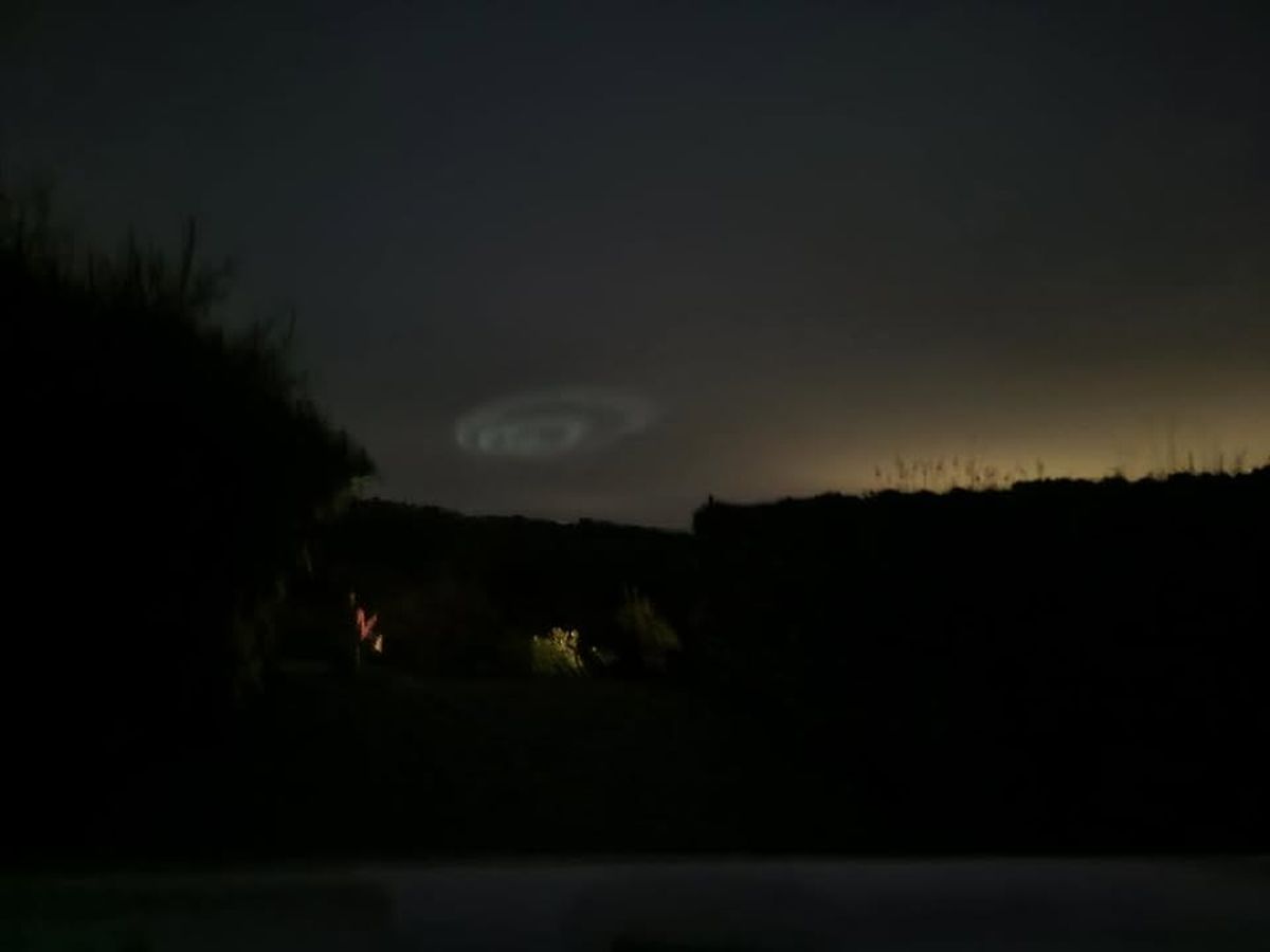 Rob Beck captured these mysterious swirling lights in the sky near Perranporth. (Credit : Submitted)
