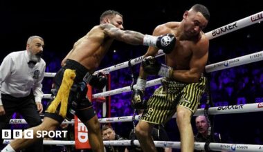 Troy Williamson punches Callum Simpson