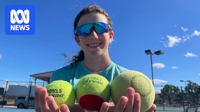 Maddy sees the world through a 'glitter jar' but has still become a national tennis champion