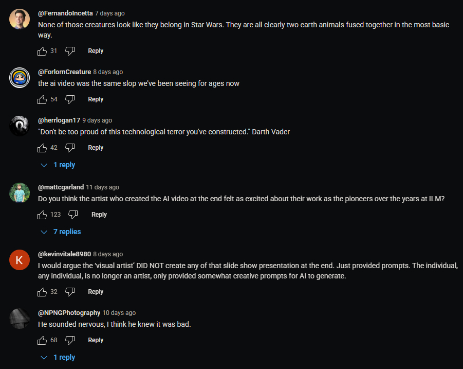 Thoroughly unimpressed YouTube comments on Bredow's TED talk.