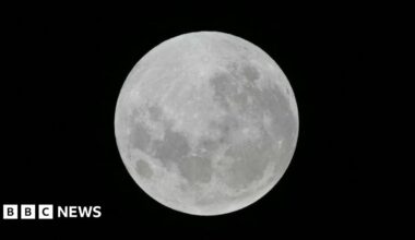 A full moon lighting up a dark night sky