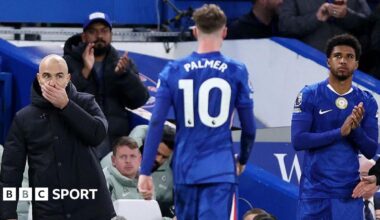 Maresca puts his hand on his face as Cole Palmer is taken off for Andrey Santos