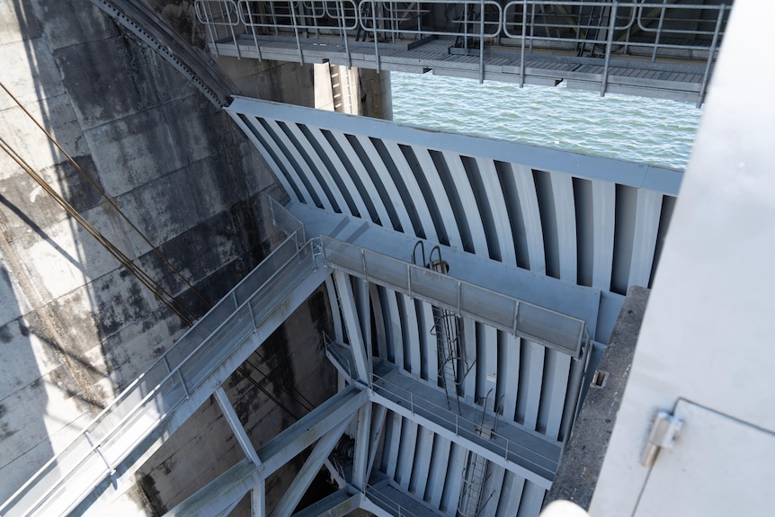 photo of a dam floodgates