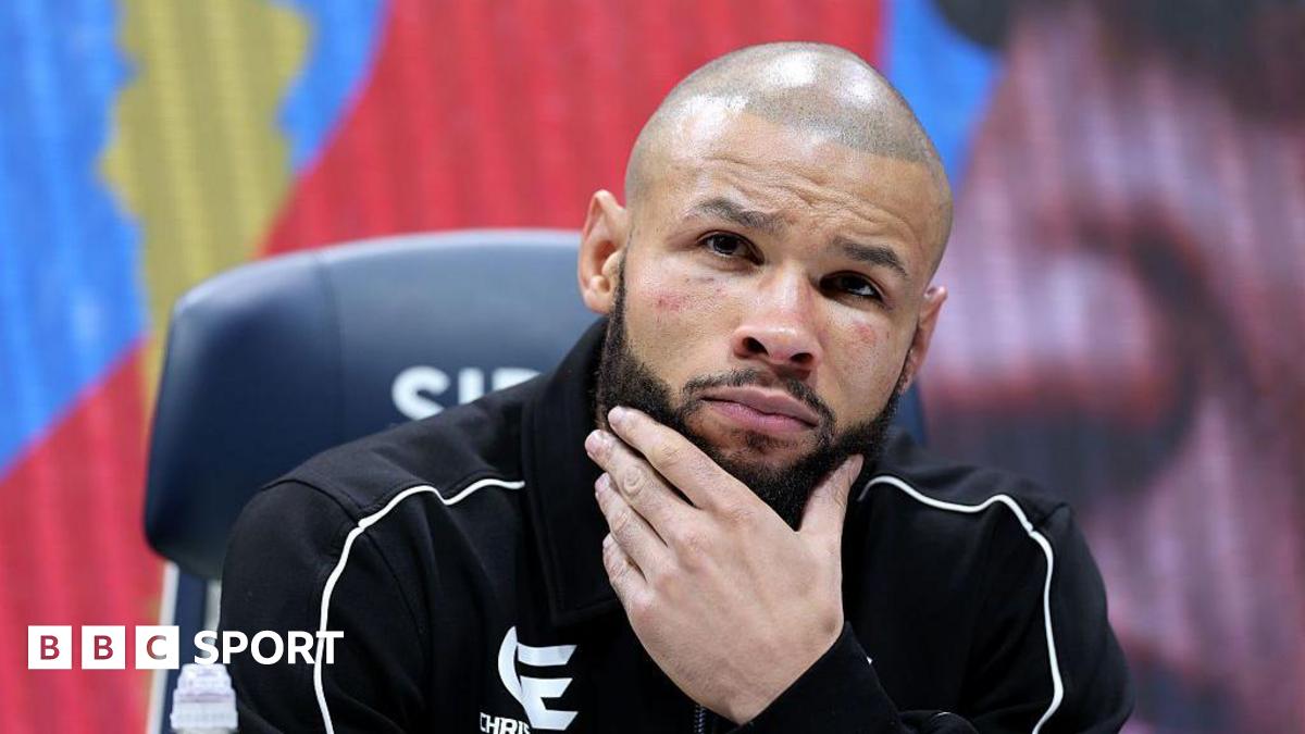 Chris Eubank during a news conference after losing a rematch to Conor Benn