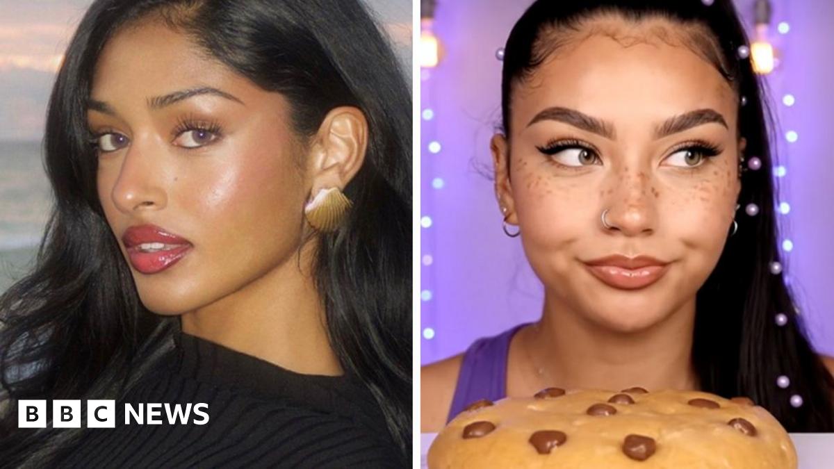 A composite image of the two women close-up