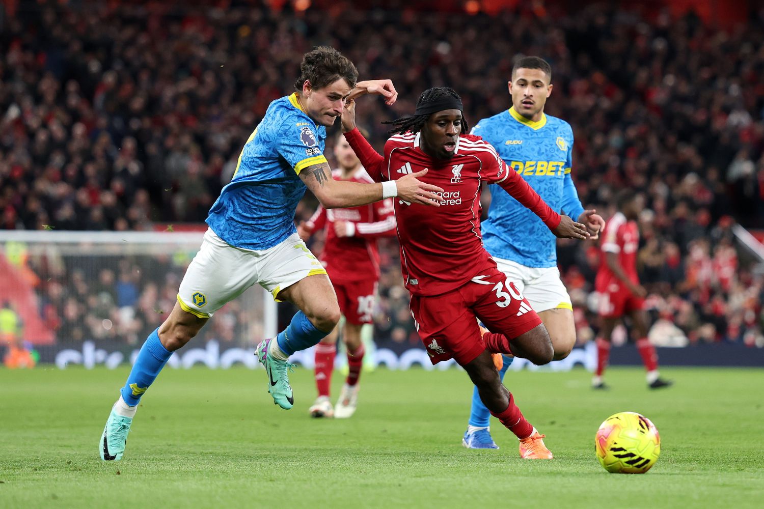 Jeremie Frimpong in action against Wolves