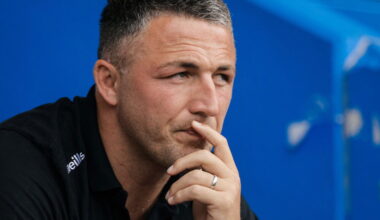 Warrington Wolves boss Sam Burgess looks pensive