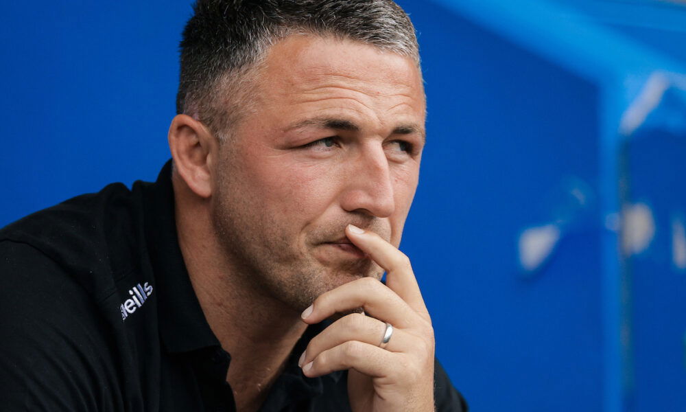 Warrington Wolves boss Sam Burgess looks pensive