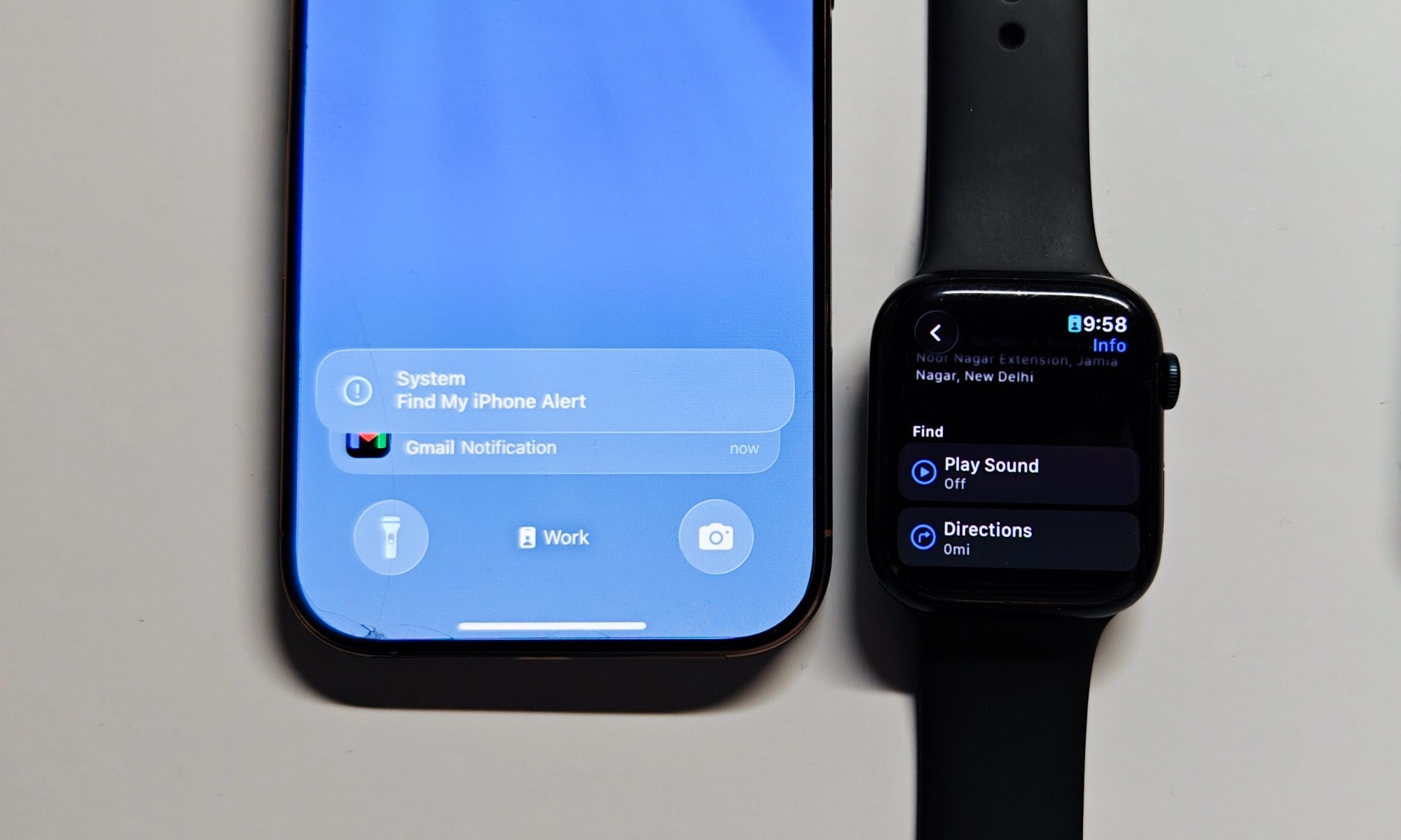 Finding iPhone with Apple Watch