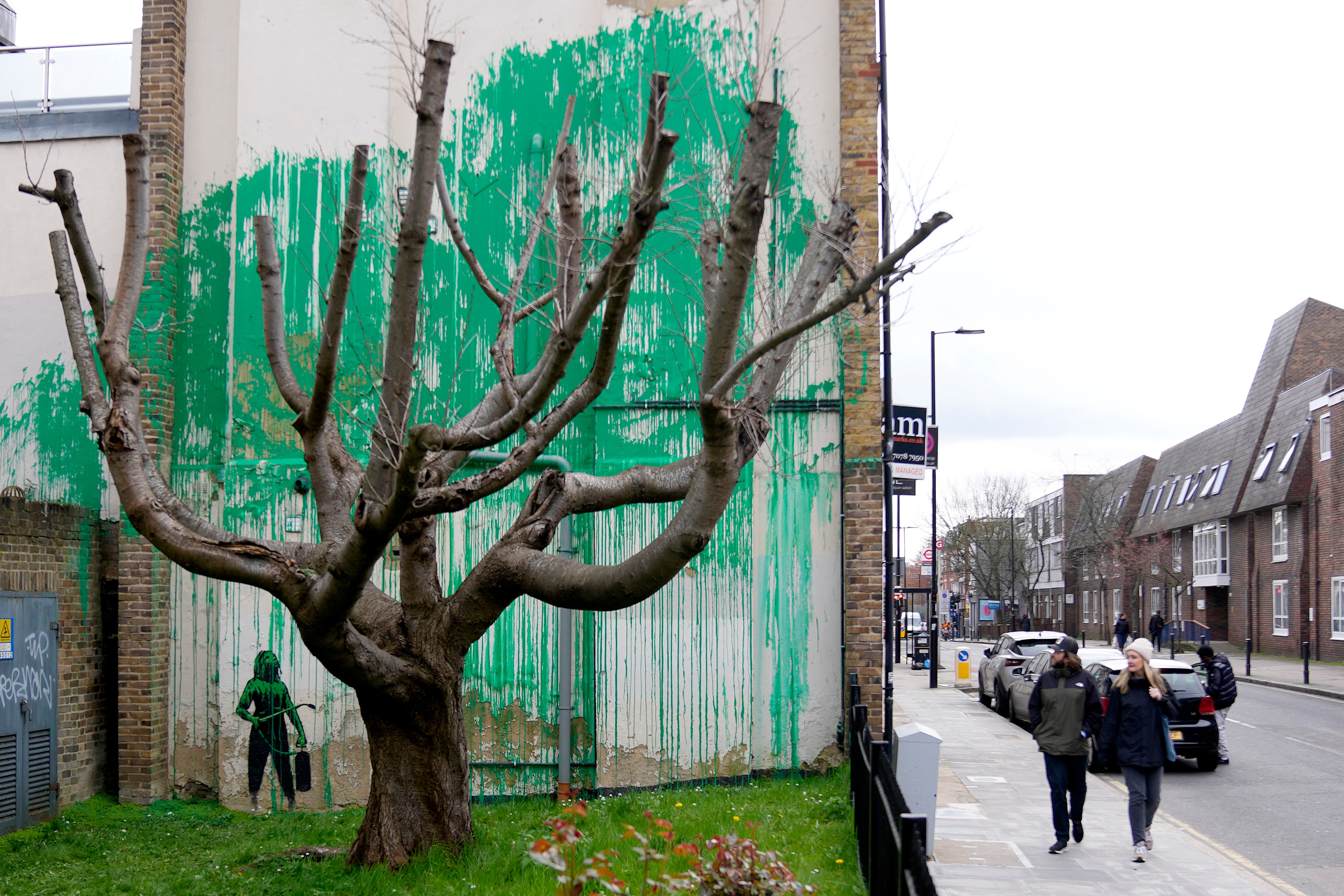Banky’s tree mural landed in London in March 2024