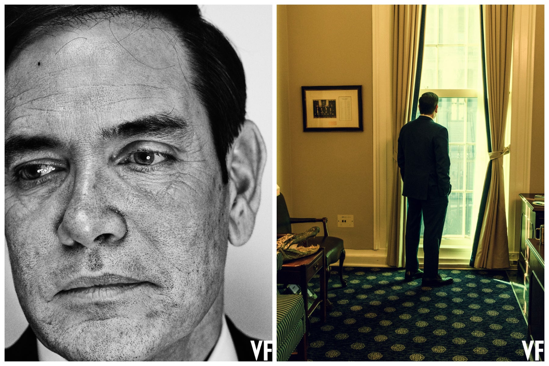In addition to the portrait of Marco Rubio (left), Anderson took a candid photo of the Secretary of State (right) which was used in the Vanity Fair article