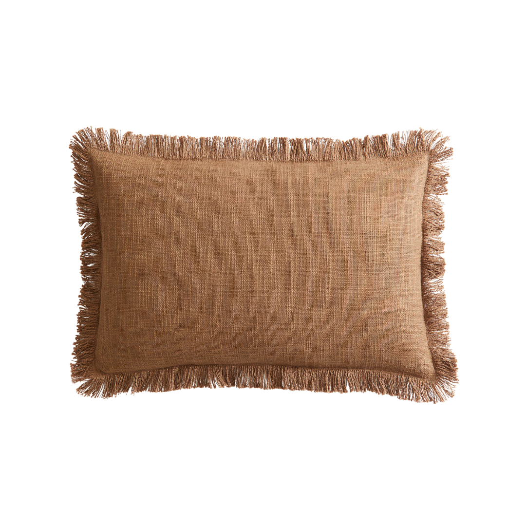 Slub-Weave Cushion Cover - Light Beige