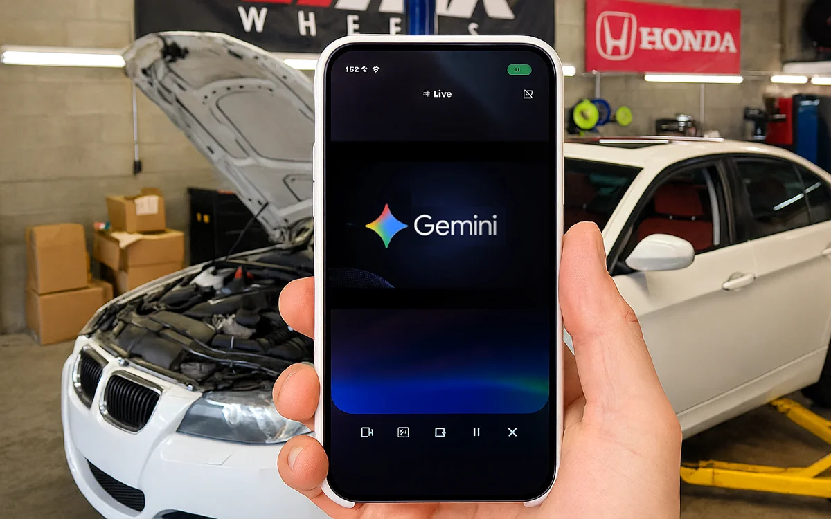 The impressive Google Gemini AI virtual assistant helps this mechanic perform a
