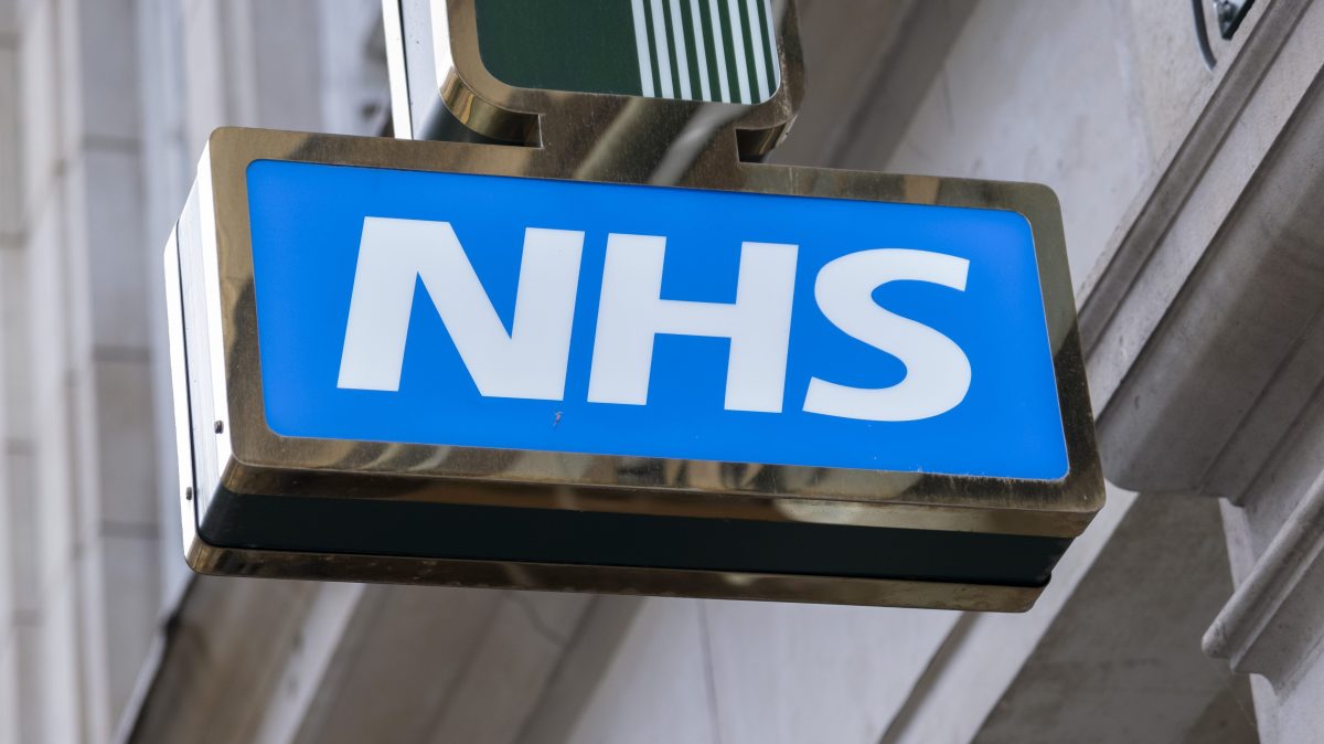Sign for the NHS National Health Service outside a pharmacy on 24th August 2022 in London, United Kingdom.