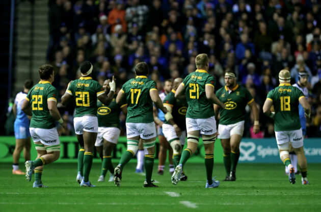 Rassie Erasmus unloads the "Bomb Squad". (Photo by David Rogers/Getty Images)
