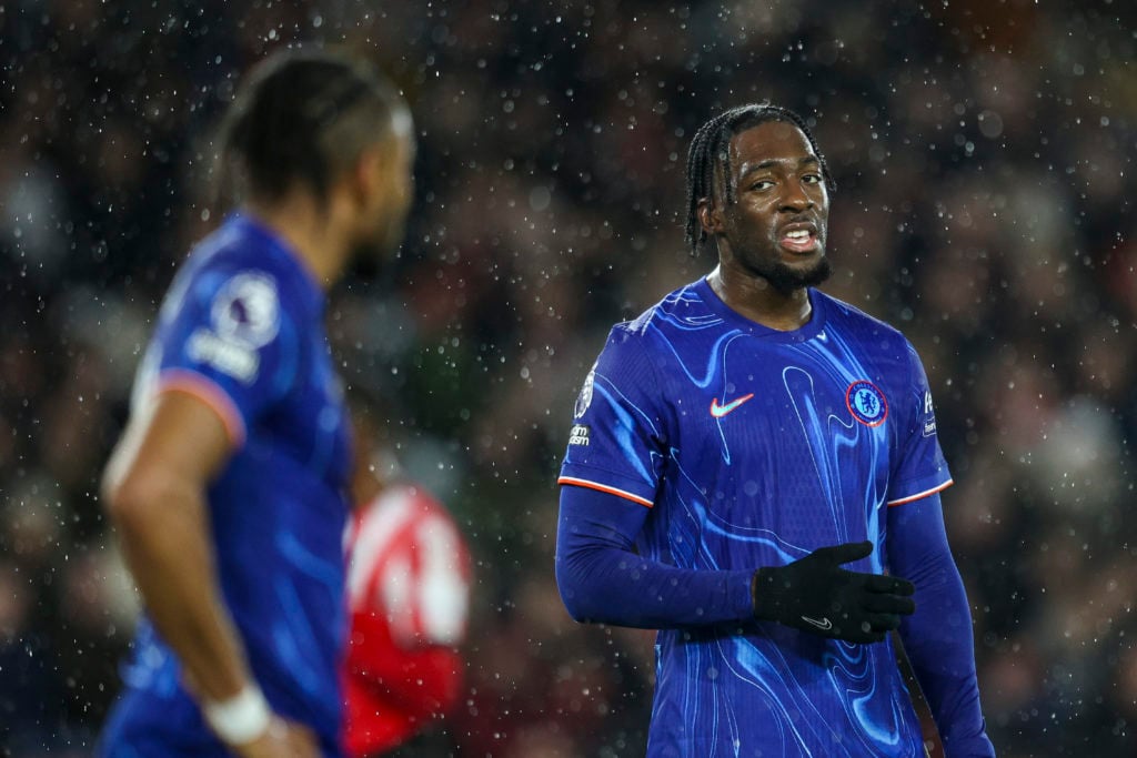 Axel Disasi playing for Chelsea against Southampton in the Premier League.